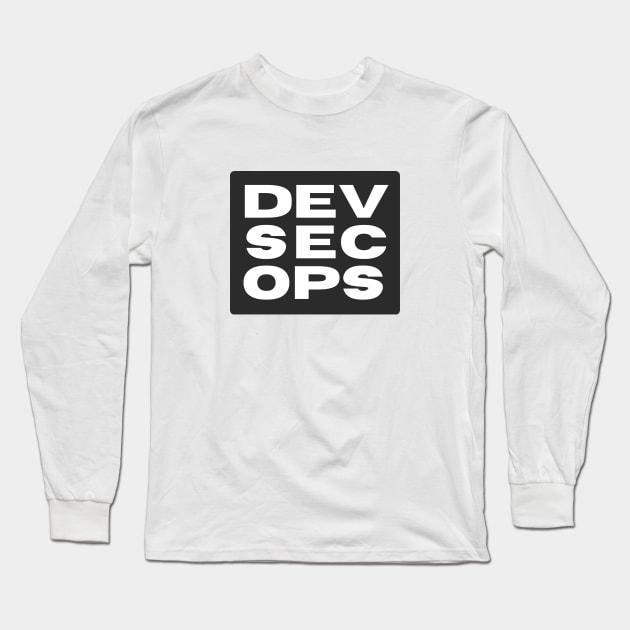 DevSecOps Development Security Operations Minimalist Black Background Long Sleeve T-Shirt by FSEstyle